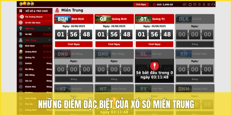 Những điểm đặc biệt chỉ có ở xổ số miền Trung